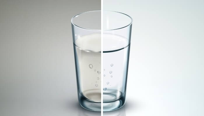 glass of water comparison for water filtration