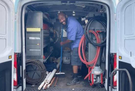 plumbing technician in service van
